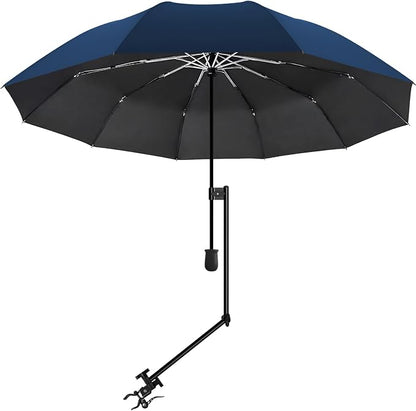 UPF 50+ Beach Umbrella with Adjustable Universal Clamp