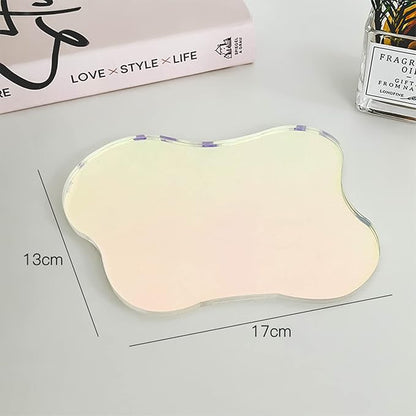 Set of 2 Rainbow Acrylic Cup Coaster,Ins Irregular Coaster,Acrylic Drink Coasters for Dining Room Living Room Patio Coffee Table (Rainbow)
