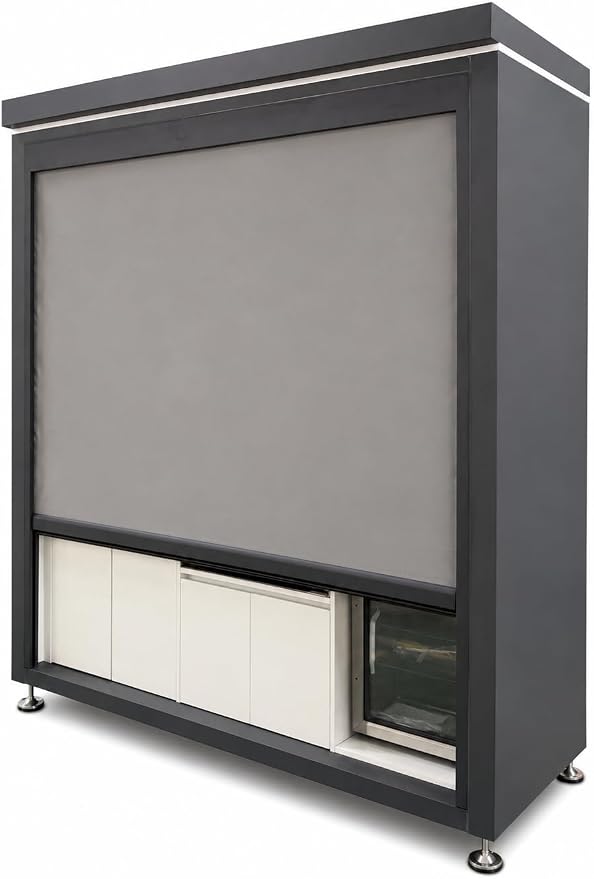 Sunnyjoy Modular Outdoor Kitchen, Premium Aluminum Cabinet System-3 | Standard edition with grill, sink & storage, durable weather-resistant design, includes roll-up set for protection