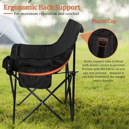 Joyfair Portable Charcoal Grill with Camping Beach Chair for Adult, Small Tabletop Barbecue Grill for Outdoor Camping Backyard Party BBQ Cooking, Extra Thick Steel & Heavy Duty