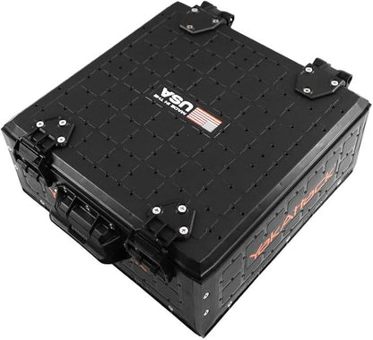 YakAttack ShortStak Solo Storage Box - Size & Color Options | Standalone Low-Profile Crate with Lid, Hinges & Latches | GridLoc Mounting Panels | Slider Feet for Under-Seat Use | Made in USA