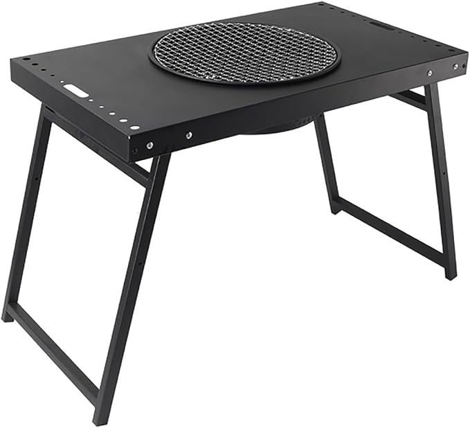 Portable Charcoal Grill, Patio Barbecue BBQ Grill, Black Folding Carbon Steel Barbecue Grill for Outdoor Cooking, Patio, Party, Picnic, Travel, Camping, Home Use (25.5x14.5x18.5 Inch)