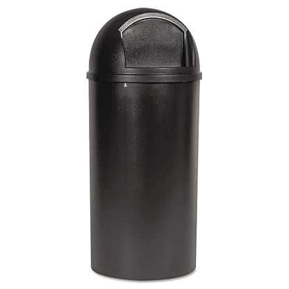 Rubbermaid Commercial Products Marshal Classic Container Round Trash Can 25 Gallons Brown Outdoor for Parks/College Campuses/Outdoor Shopping Malls