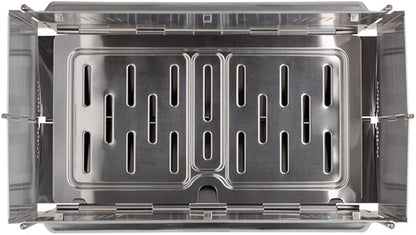 UCO Flatpack Smokeless Firepit and Grill –Portable Firepit- Stainless Steel- Woodburning- for Picnics, Beach, Backyard, and Camping- with Nylon Carry Bag