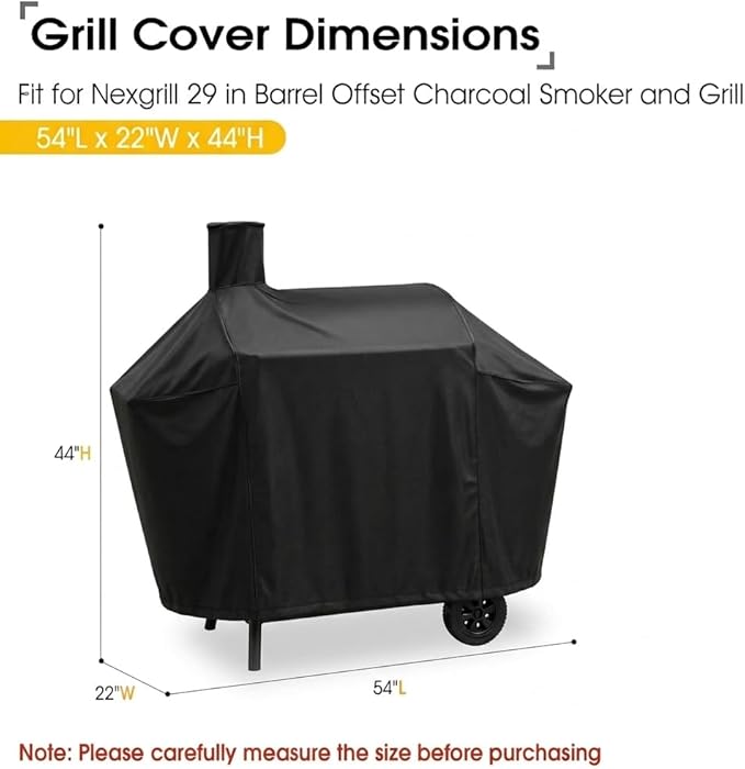 Grill Cover for Nexgrill 29 in Barrel Offset Charcoal Smoker and Grill, Waterproof Outdoor BBQ Griddle Cover for Nexgrill 810-0029
