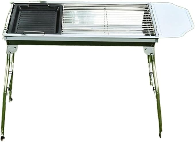 Portable Charcoal Grill for Camping BBQ Grills Outdoor Barbecue Grill Stainless Steel BBQ Rack Household Charcoal Barbecue Stove Full BBQ Grill Set for 5 Person Or More,A-1