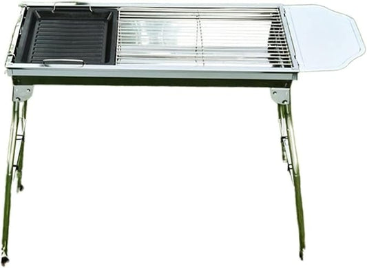 Portable Charcoal Grill for Camping BBQ Grills Outdoor Barbecue Grill Stainless Steel BBQ Rack Household Charcoal Barbecue Stove Full BBQ Grill Set for 5 Person Or More,A-1