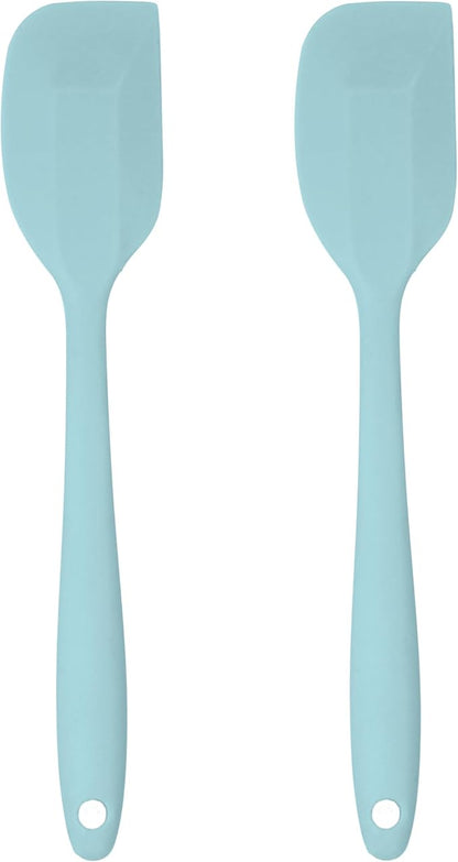 Silicone Spatula Set – 2-Piece Set of Rubber Spatulas for Non-Stick Cookware – Kitchen Tools and Accessories with Comfortable Handles, Heat-Resistant Utensils for Cooking and Baking – Pastel Blue