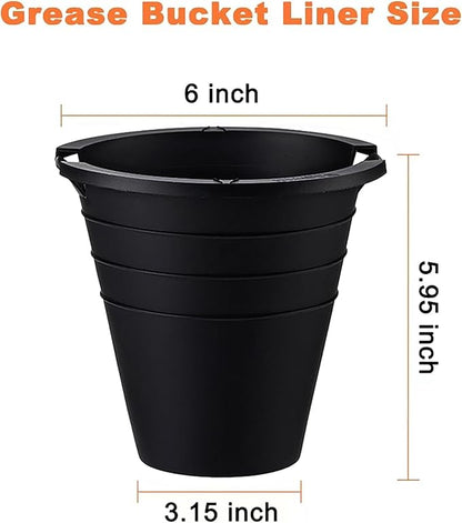 2pcs reuasble Silicone Grease Bucket Liners Compatible for Traeger/Pit Boss ect/Oklahoma Joe' /Green Mountain Grill Drip Tray Bucket Liner for pro Pellet Wood Smoker Grill Accessories（Black）