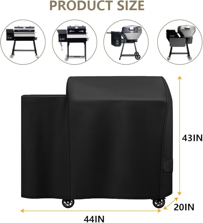 Grill Cover Replacrment Recteq RT-410/340 RT-B380 and Rec Tec RT-B380X Bullseye Deluxe Wood Pellet Grill, Full Length Heavy-Duty Premium Cover, Waterproof Moisture Proof Breathable
