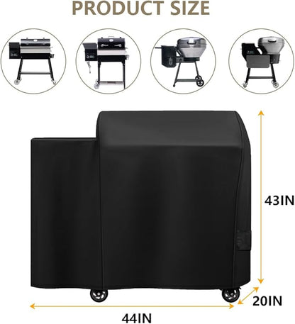 Grill Cover Replacrment Recteq RT-410/340 RT-B380 and Rec Tec RT-B380X Bullseye Deluxe Wood Pellet Grill, Full Length Heavy-Duty Premium Cover, Waterproof Moisture Proof Breathable