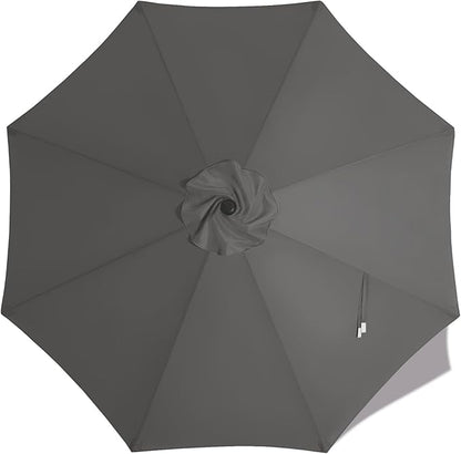 MASTERCANOPY Patio Umbrella 9 ft Replacement Canopy for 8 Ribs-Charcoal Grey Canopy Only