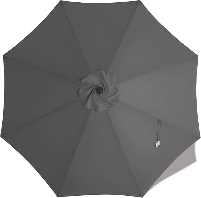 MASTERCANOPY Patio Umbrella 11 ft Replacement Canopy for 8 Ribs-Charcoal Grey Canopy Only