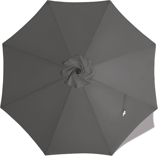 MASTERCANOPY Patio Umbrella 10 ft Replacement Canopy for 8 Ribs-Charcoal Grey Canopy Only