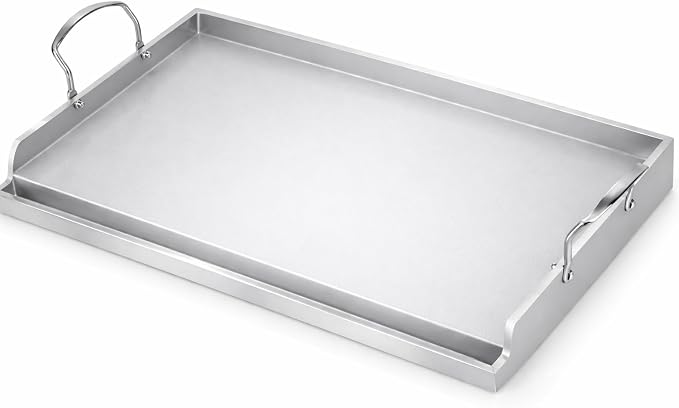 Utheer Stainless Steel Griddle, 23 x 16 Inch Flat Top Grill Plate | Nano-Ceramic Nonstick Coating Stainless Surface for Cooking Outdoor BBQ and Gas Grillig