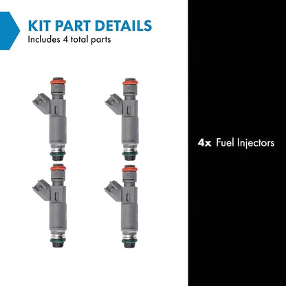 TRQ Fuel Injector Set | For 2005-2007 Chevrolet Cobalt 2006-2007 HHR 2006-2008 Malibu 2007 Pontiac G5 G6 Solstice Saturn Aura Ion Sky Vue