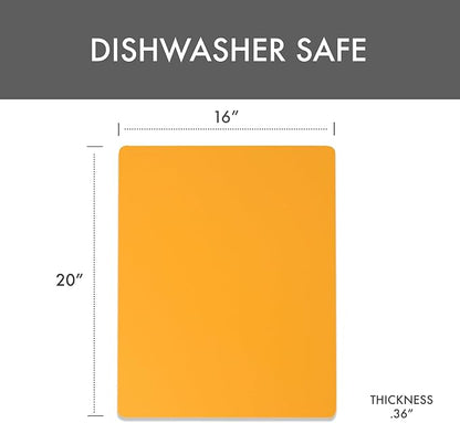 Dexas NSF Certified Polysafe Pastry Board, 16 x 20 inches, Reversible Kitchen Cutting Board, Yellow
