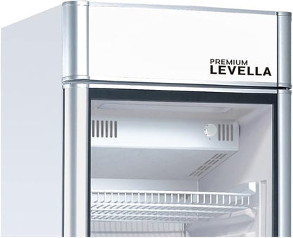 PremiumLevella PRF65DX Single Door Merchandiser Refrigerator-Upright Beverage Cooler-6.5 cu ft-Silver, 6.5 cu.ft. Single Swing Door