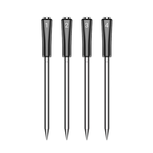 INKBIRD 14-BW Replacement Probe 4-Pack Kit，Only Compatible with 14-BW Wireless Meat Thermometer, IP67 Waterproof Probe for BBQ, Grill, Smoker, Oven, Rotisserie（Only Probes）