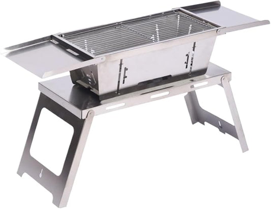 Foldable and Portable Portable Charcoal Grill Stainless Steels BBQ For Garden Outdoor Cooking Camping Heat Resistant