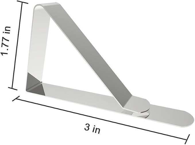 Tablecloth Clips - Stainless Steel Picnic Table Cloth Holders and Cover Clamps - 24 Pack