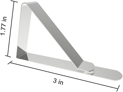 Tablecloth Clips - Stainless Steel Picnic Table Cloth Holders and Cover Clamps - 24 Pack