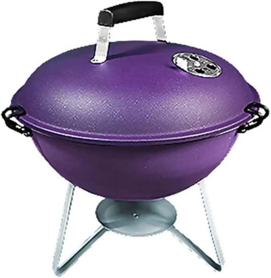 IRYZE Portable Charcoal Grill Portable Charcoal Grill Outdoor BBQ Grill Backyard Cooking Stainless Round Small Barbecue Grill Stove BBQ Grill for Outdoor (Color : Purple)
