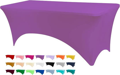 BDDC 4ft Stretch Spandex Fitted Table Cloth for 4 Foot Tables | GRS-Certified Eco-Friendly Fabric, Elastic Fit Rectangle Tablecloth, Washable, Wrinkle-Free, For Events & Parties