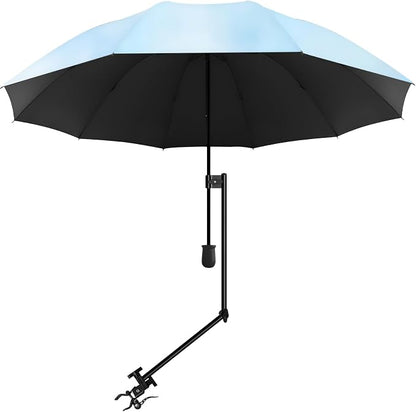 XLINGZA UPF 50+ Beach Umbrella with Adjustable Universal Clamp