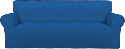 PureFit Stretch Couch Covers for Sofa Large Sofa Slipcovers Classic Blue | 1-Piece Sofa Cover Washable Soft Couch Protector, Couch Slipcover with Non Skid Foam and Elastic Bottom for Kids, Dogs