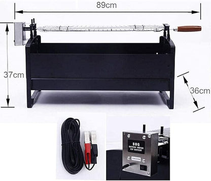 Portable Charcoal Grill for Camping BBQ, Outdoor Barbecue Grill with Folding Legs, Large Charcoal & Electric Multi-Function BBQ Grill Kits, Easy Carry Smoked Grill for Party,A-1