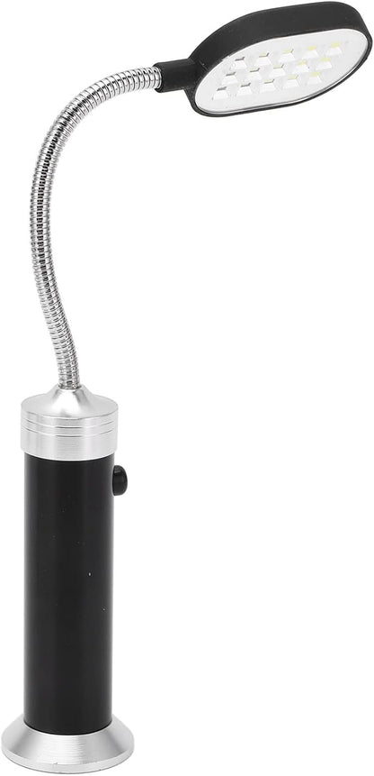 Drfeify LED Magnetic Work Light, 15 LEDs, 360° Flexible Gooseneck, 11cm Arm, Battery Operated, Black