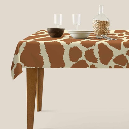 TKS MITLAN Tablecloth Animal Prints Brown Table Cloth Rectangle Table 60 x 84 Inch Giraffe Skin Texture Irregular Geometric Shape Fashion Kitchen Decorations for Home Dinner Party