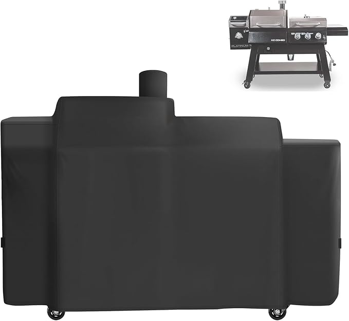 Grill Cover for Pit Boss KC Combo Platinum Series Grill, 600D Heavy Duty Waterpoorf Fade Resistant Cover for Pit Boss PB1285KC, 1100 Combo Grill, All Weather Protection Waterproof Cover