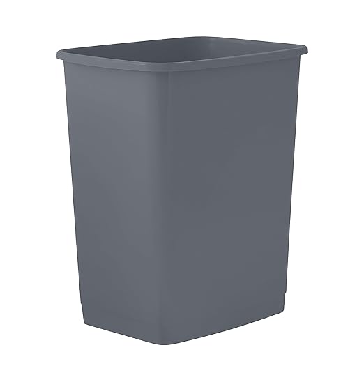 Superio 4.5 Gallon Plastic Trash Can, Waste Bin for Home, Kitchen, Office, Bedroom, Bathroom- 18 Qt (Dark Grey)