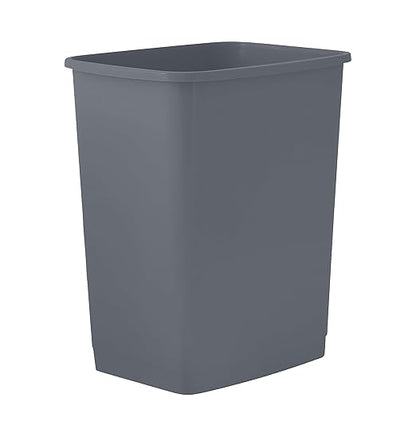 Superio Kitchen Trash Can 9 Gallon Slim Waste Bin 37 Qt Durable Plastic, Fit Small Spaces, Office, Bathroom, Under Counter, Dark Grey