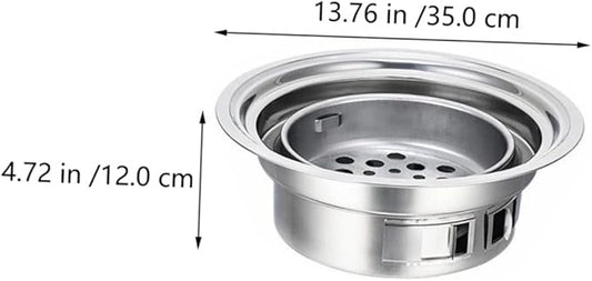 HEMOTON Portable Korean Style Stainless Steel Charcoal Barbecue Grill Small Outdoor Bbq Stove with Grate for Camping and Housewarming