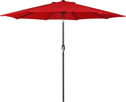 9' Outdoor Patio Umbrella, Outdoor Table Umbrella, Yard Umbrella, Market Umbrella with 8 Sturdy Ribs, Push Button Tilt and Crank