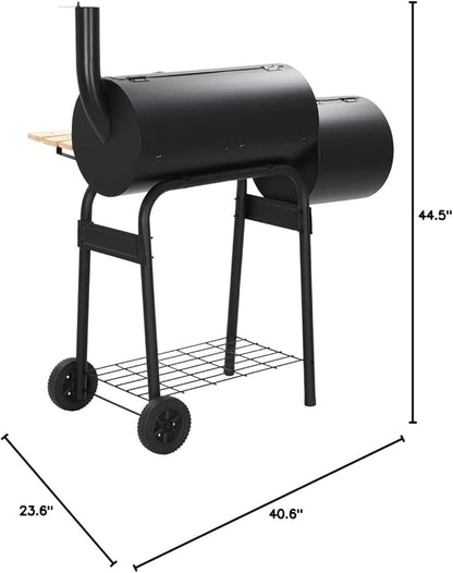 vidaXL Charcoal Barbecue, Charcoal Grill for Outdoor Camping Picnic Patio, Barbecue Grill for Home Party, Smoker for Deck Backyard Cooking, Smoker