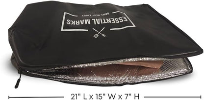 BBQ Blanket for Resting Meat – 21" Heavy-Duty, Leakproof Multi-Layer Insulated for Resting Smoked Meats – with Wide Mouth for Brisket, Turkey & Steak, BBQ Gift