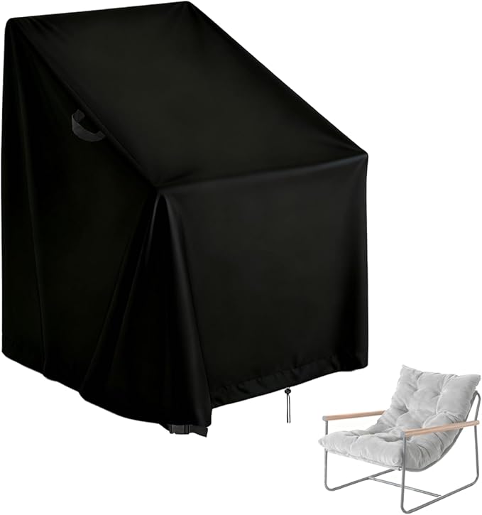 High Back Patio Chair Cover,Waterproof Covers for Stackable Dining Chairs,Outdoor Patio Furniture Seating Set Shield (28"W x 36"D x 45"H,1-Pc)