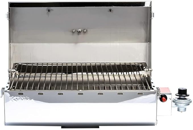 Camco 58131 Stow N' Go 160 Gas Grill with Thermometer and Igniter, White
