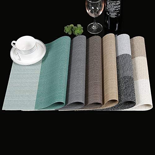 Zupro Placemats Set of 4 for Kitchen Dining Table Washable Braided Table Mats Heat-Resistant Placemats Non-Slip Woven PVC Vinyl Place Mats for Everyday use or Holidays Dinner 18"x12"(Coffee)