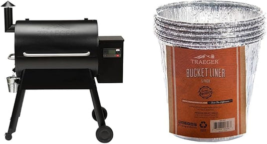 Traeger Grills Pro Series 780 Wood Pellet Grill and Smoker with WIFI Smart Home Technology, Black, Large & Grease Bucket Liner 5-Pack