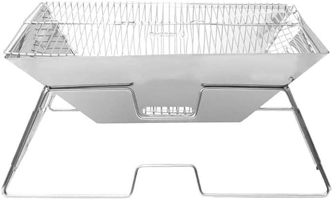 Portable Charcoal Grill, for Camping Cooking Stainless Steel Folding Grilling Stove for Travel