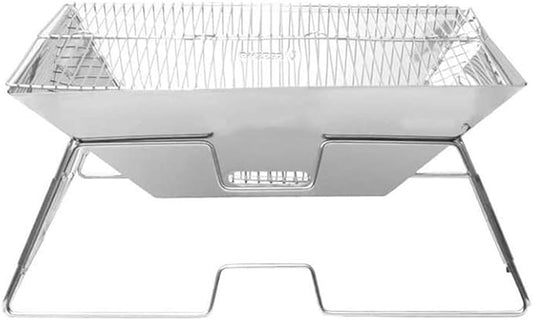 Portable Charcoal Grill, for Camping Cooking Stainless Steel Folding Grilling Stove for Travel