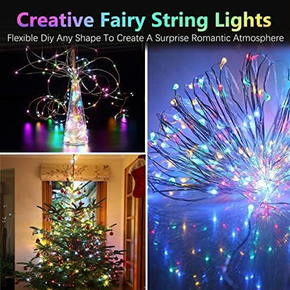 4 Pack 60 LED Fairy Lights Battery Operated with Timer, 20 FT Multicolor | Cuttable Copper Wire, Waterproof Battery String Lights for Indoor Outdoor, Wedding, Bedroom, Home, DIY, Christmas Decorations