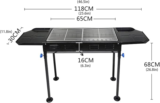 YYDS Charcoal Grill Folded Charcoal BBQ Grill Set,Stainless Steel Large BBQ Charcoal Grill Smoker Barbecue for Outdoor Cooking Hiking Picnics BBQ Grill