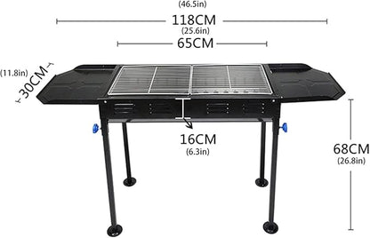 YYDS Charcoal Grill Folded Charcoal BBQ Grill Set,Stainless Steel Large BBQ Charcoal Grill Smoker Barbecue for Outdoor Cooking Hiking Picnics BBQ Grill