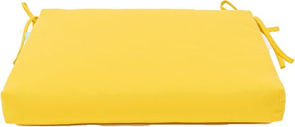 QILLOWAY Outdoor Indoor Chair Pads,Seat Cushions, Square Foam Dining Chair Patio Cushion Set of 4, All Weather, 17" Lx17 Wx3 D(Yellow)